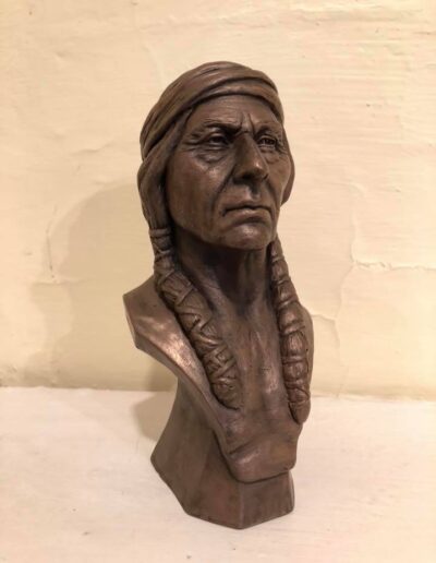 Native American, bronze resin by Matt Lambert.