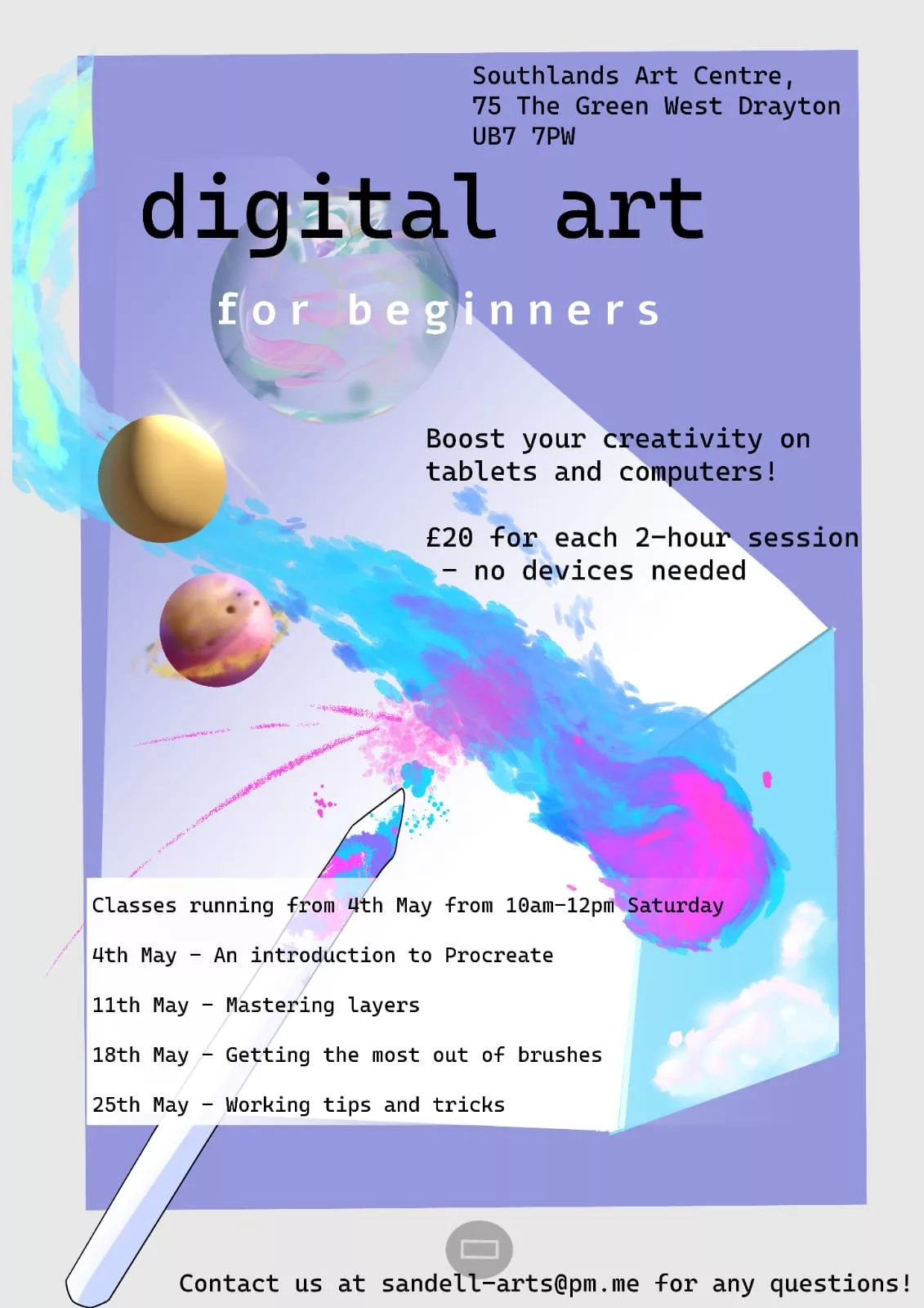 Digital art for beginners poster